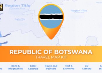 VideoHive Botswana Map - Republic of Botswana Travel Map 39800053