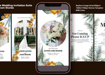 VideoHive Foliage Wedding Invitation Suite Instagram Stories 44112509