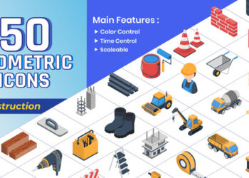 VideoHive Isometric Icons - Construction 41972841