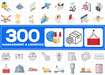 VideoHive 300 Icons Pack - Management 46887996