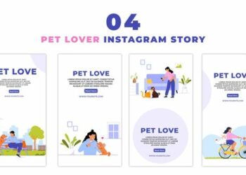 VideoHive Pet Lovers Premium Characters Instagram Story 47439345