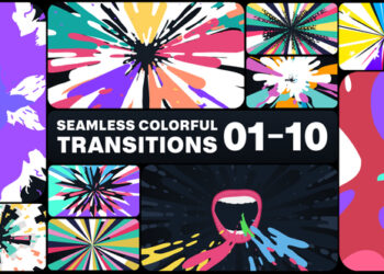 VideoHive Seamless Colorful Transitions for After Effects 47639184