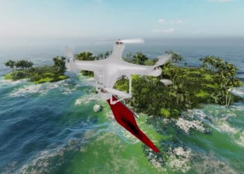 VideoHive Albania Flag Flying With A Drone 47547821