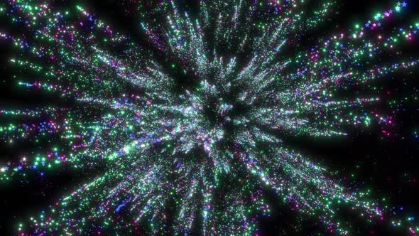 VideoHive Glowing Magic Colorful Stars Brust Animation On Outer Space. Stars Blast On Black Background. 47574827