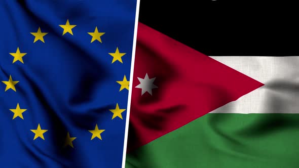 VideoHive Jordan Flag And European Union 47578033