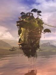 VideoHive Landscape of a Fantastic Planet with Flying Islands 47551210
