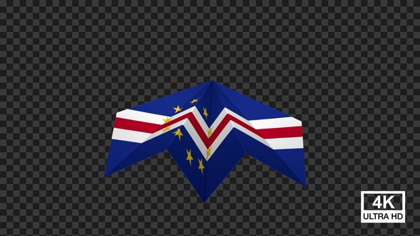 VideoHive Paper Airplane Of Cape Verde Flag 47547841