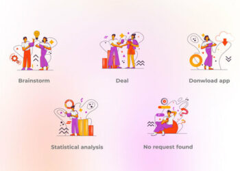 VideoHive Statistical Analysis - Flat Concepts Orange Purple Cloud Accent 48016854